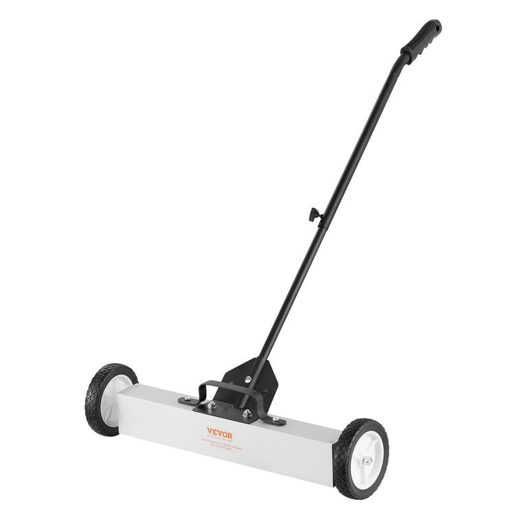 VEVOR 50Lbs Rolling Magnetic Sweeper with Wheels, Push-Type Magnetic Pick up Sweeper, 24-Inch Large Magnet Pickup Lawn Sweeper with Telescoping Handle, Easy Cleanup of Workshop Garage Yard
