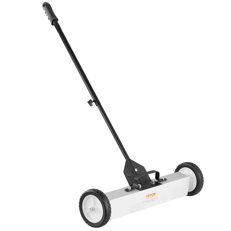 VEVOR 50Lbs Rolling Magnetic Sweeper with Wheels, Push-Type Magnetic Pick up Sweeper, 24-Inch Large Magnet Pickup Lawn Sweeper with Telescoping Handle, Easy Cleanup of Workshop Garage Yard