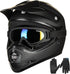 Youth Kids ATV Motocross Helmet Goggles Sports Gloves Dirt Bike Motorcycle off Road DOT Approved B07 (Youth-L, Matte Black)